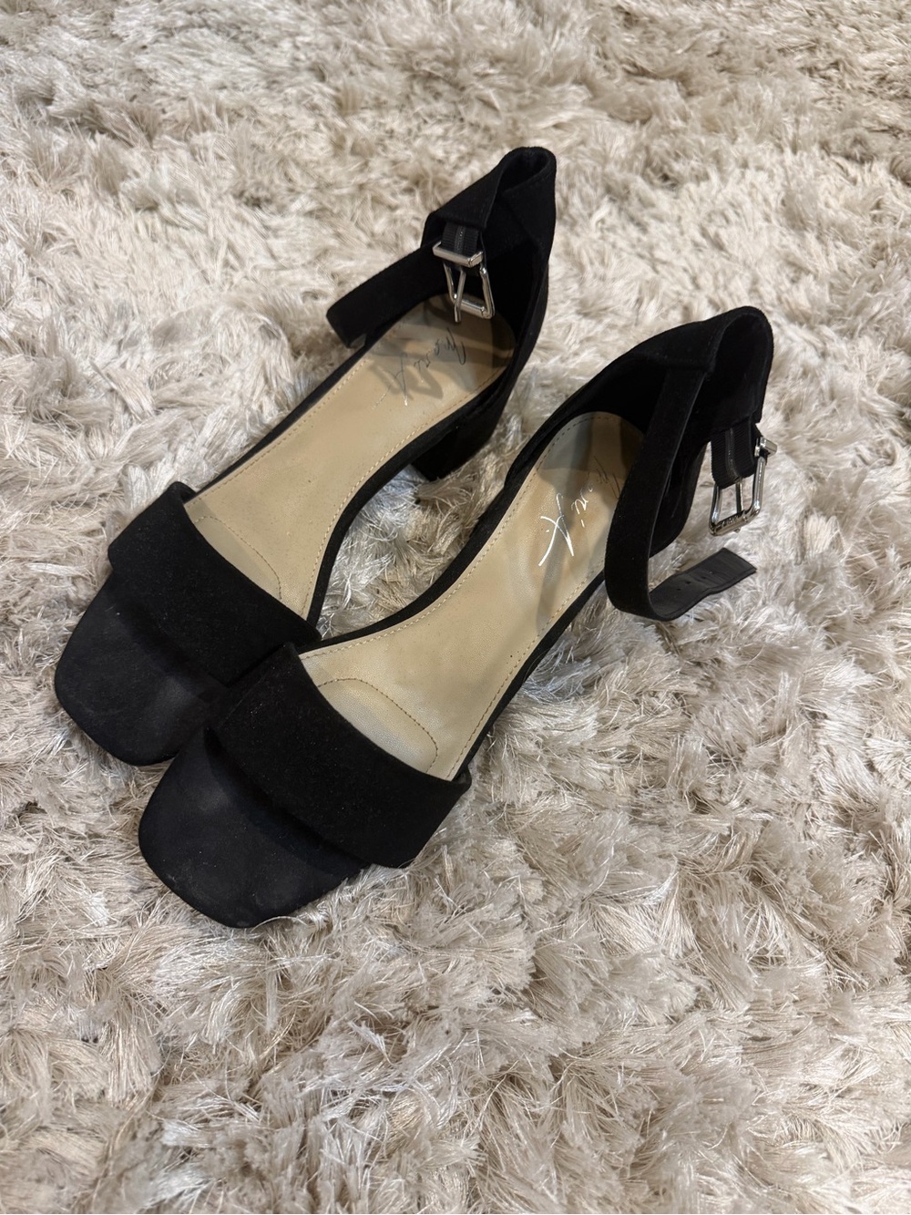 Classic Black Ankle-Strap Block Heels by